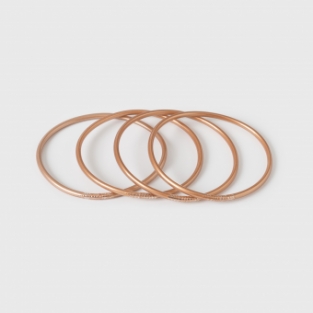 4 Copperleaf mantra armbanden; EXTRA THIN