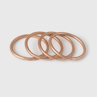 4 Copperleaf mantra armbanden; STANDAARD DIKTE